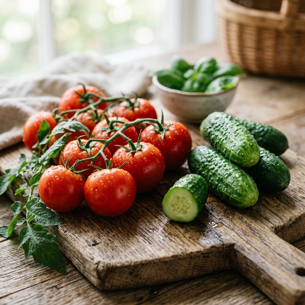 Vine ripe farm tomatoes